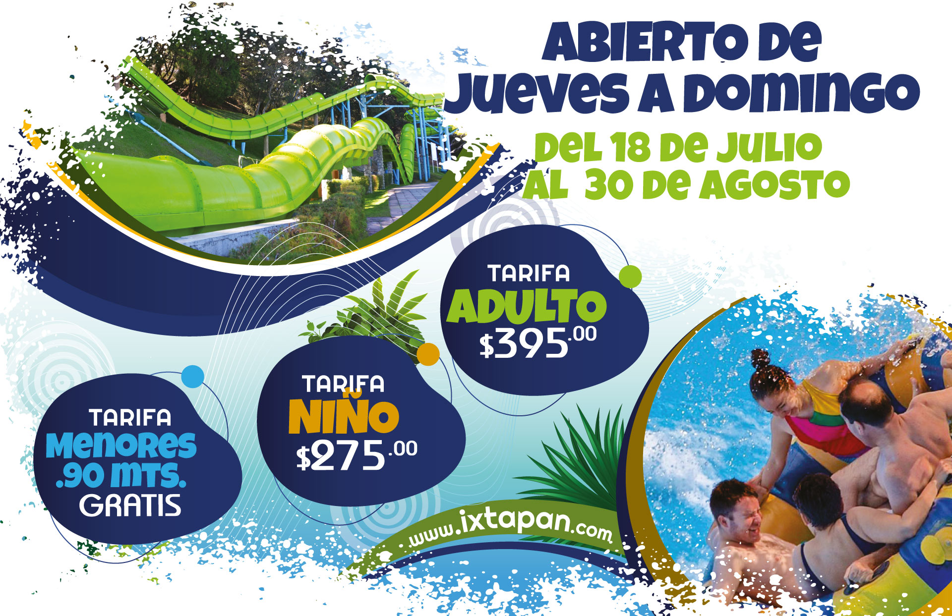 Tarifas Parque Acuático Ixtapan